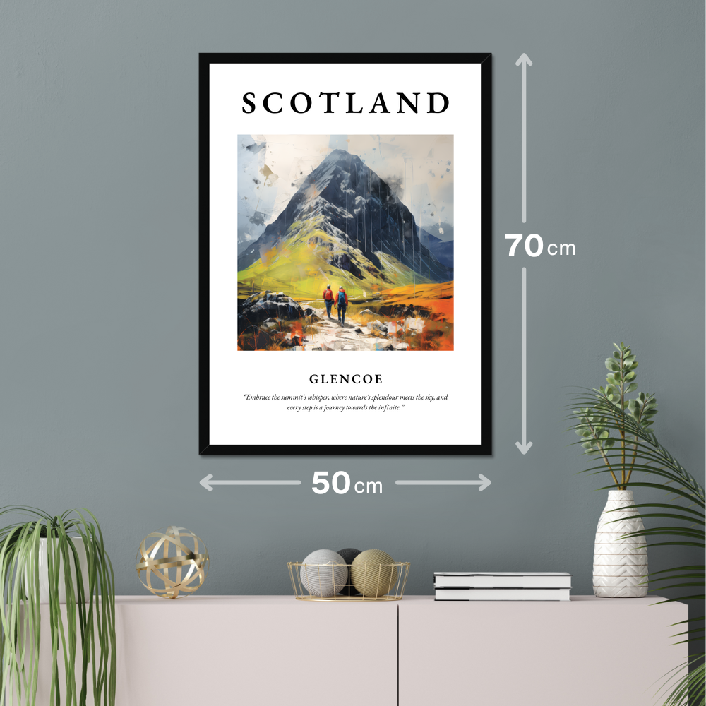 Poster of Glencoe hanging on a wall