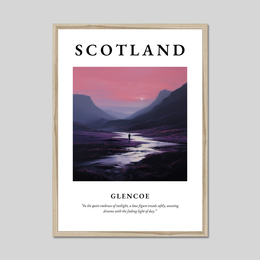 Poster in a natural frame with the word Scotland