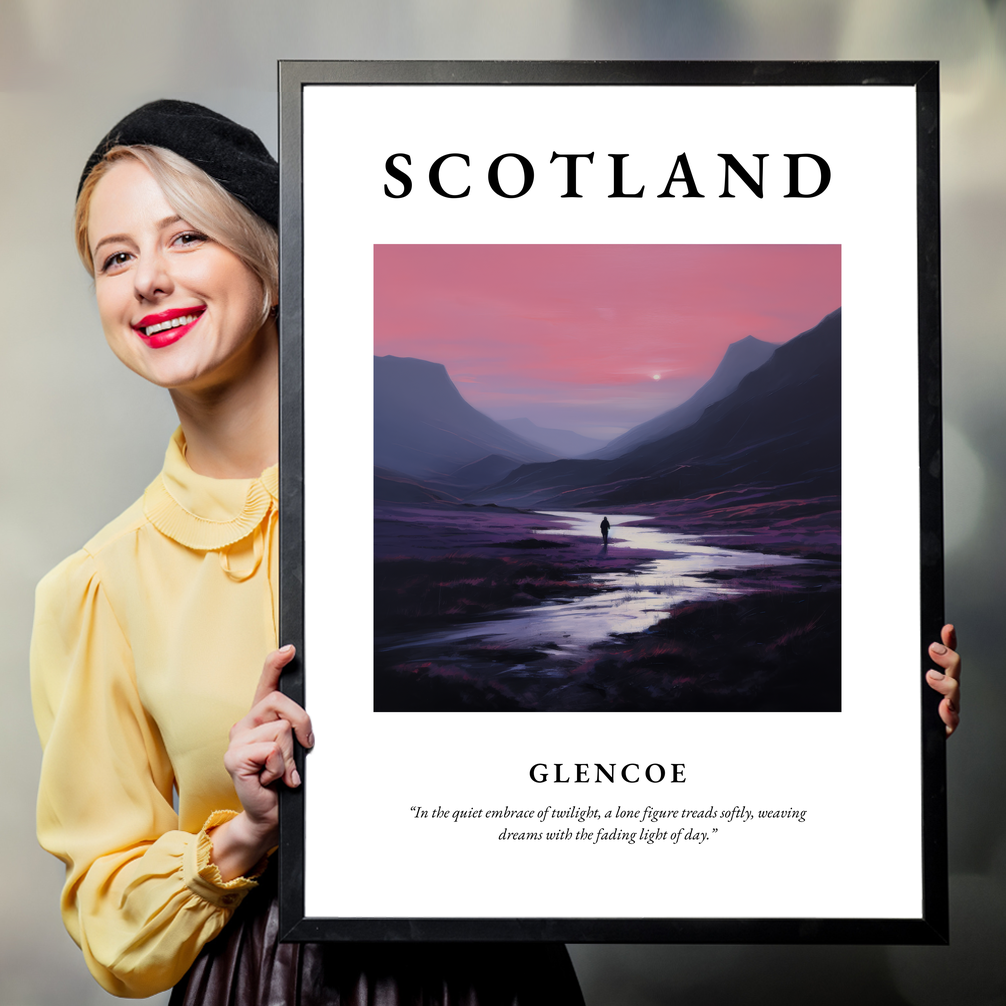 Person holding a poster of Glencoe