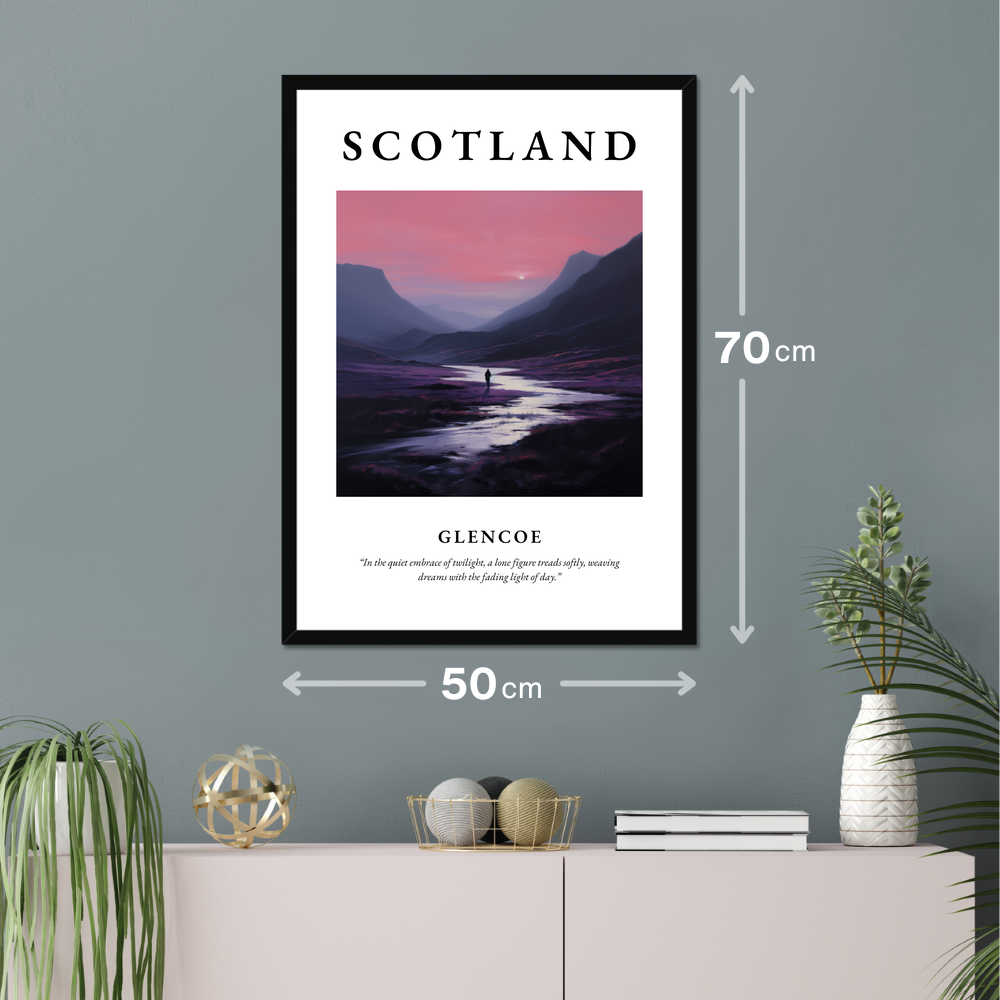 Poster of Glencoe hanging on a wall