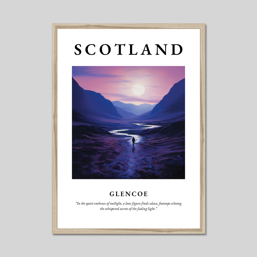 Poster in a natural frame with the word Scotland