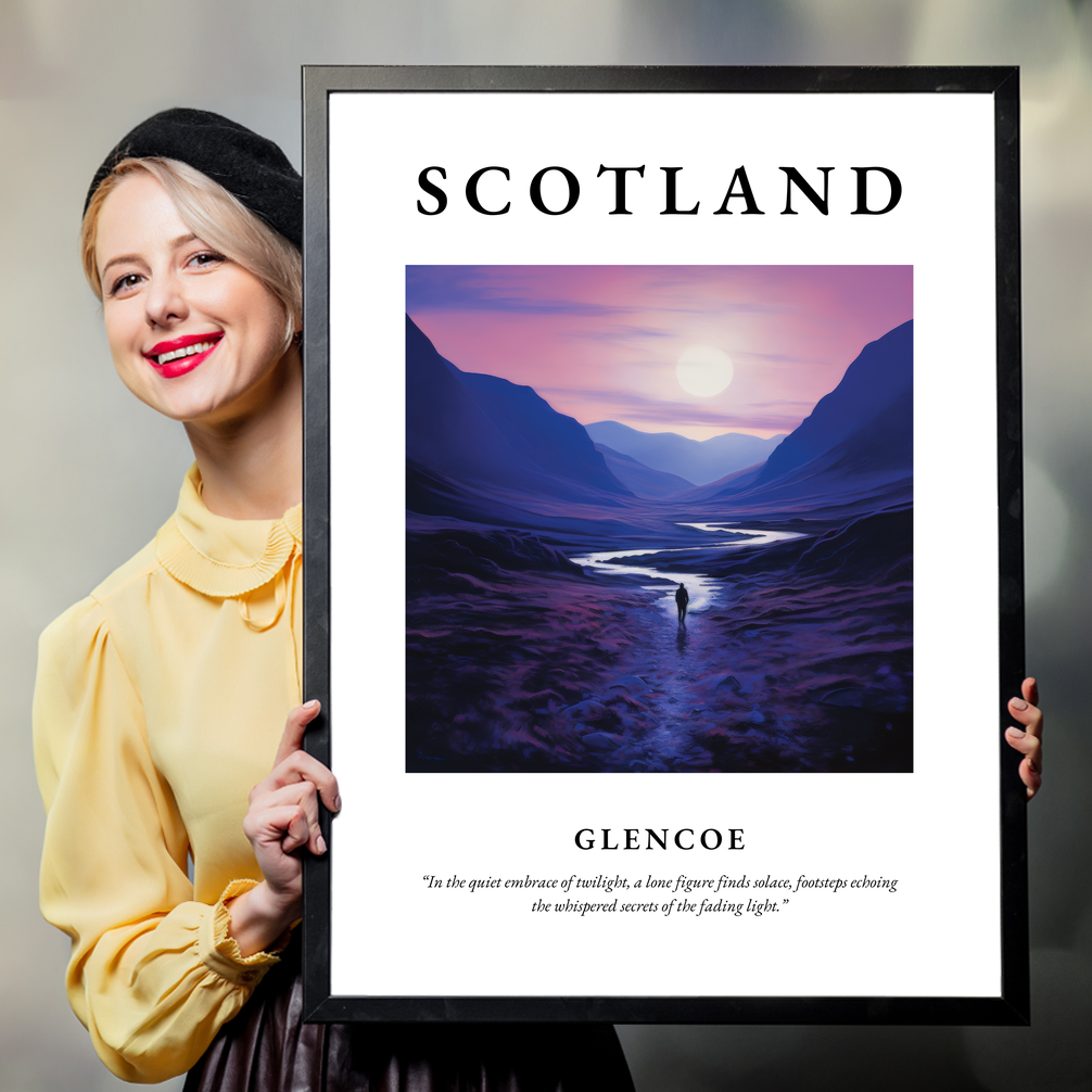 Person holding a poster of Glencoe