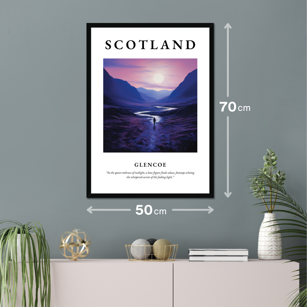 Poster of Glencoe hanging on a wall