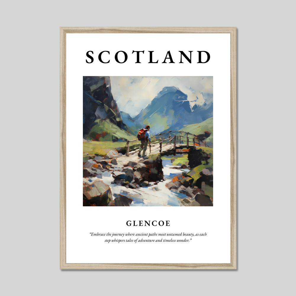 Poster in a natural frame with the word Scotland