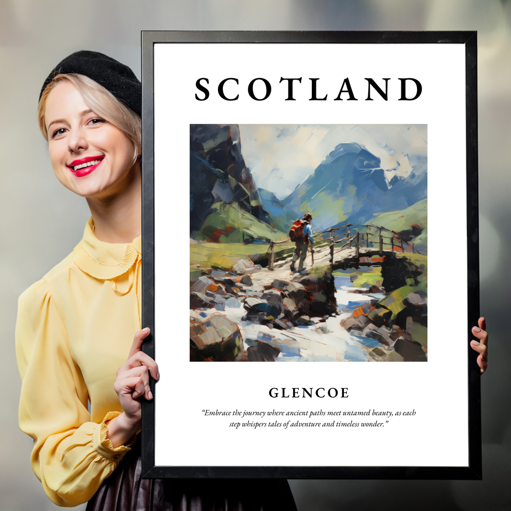 Person holding a poster of Glencoe