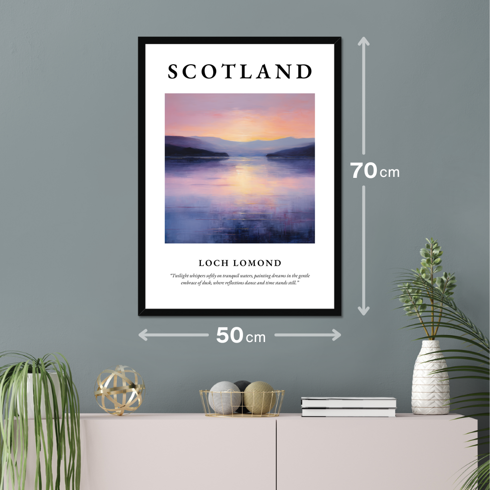 Poster of Loch Lomond hanging on a wall