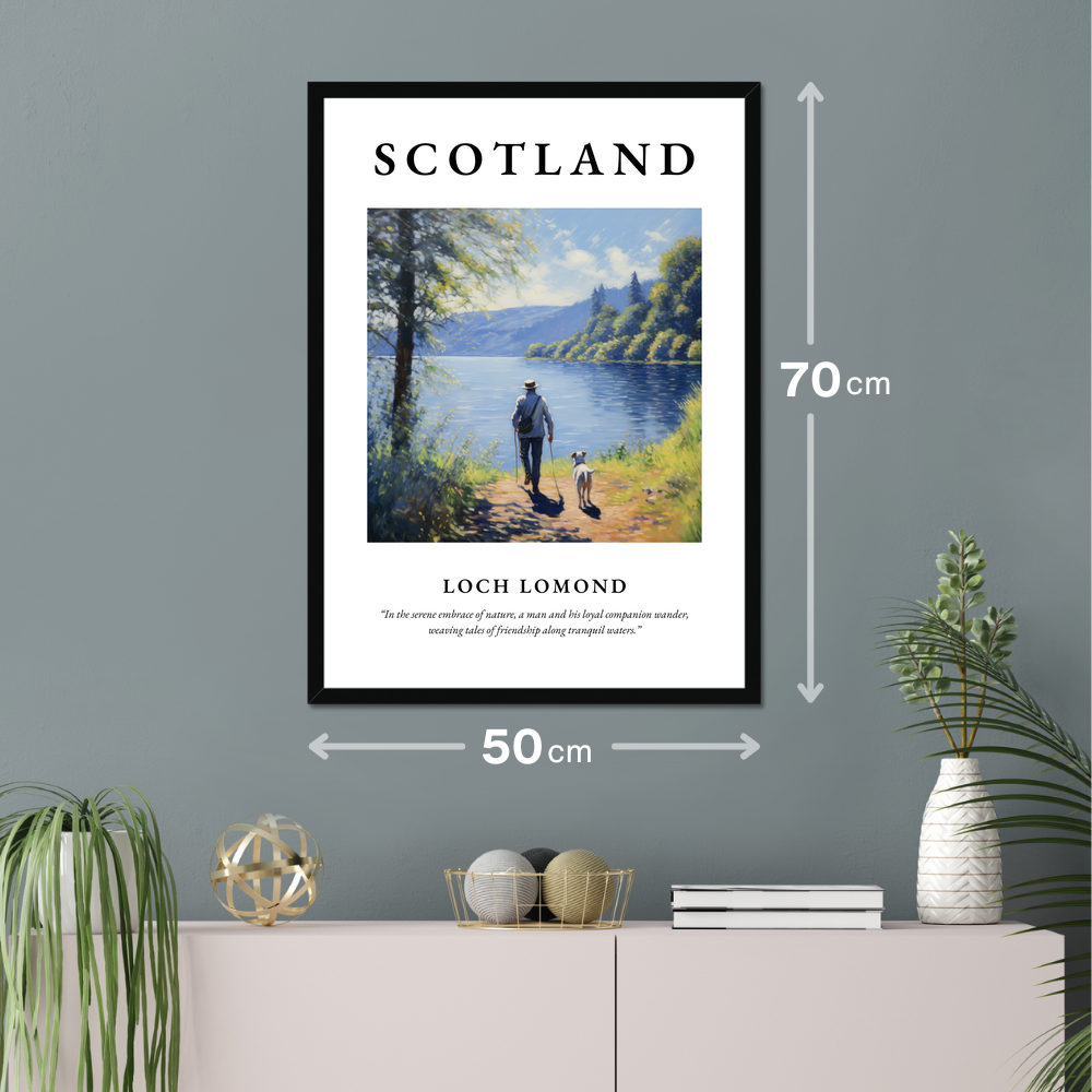 Poster of Loch Lomond hanging on a wall