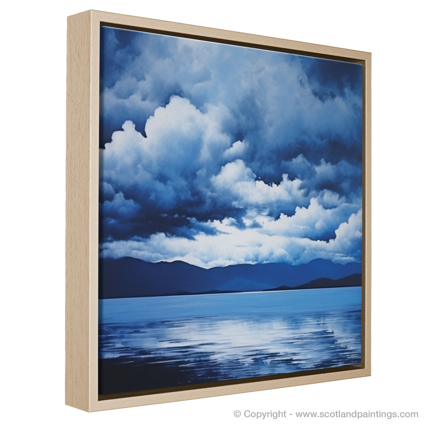 Painting and Art Print of Storm clouds above Loch Lomond entitled "Storm Over Loch Lomond: A Minimalist Masterpiece".