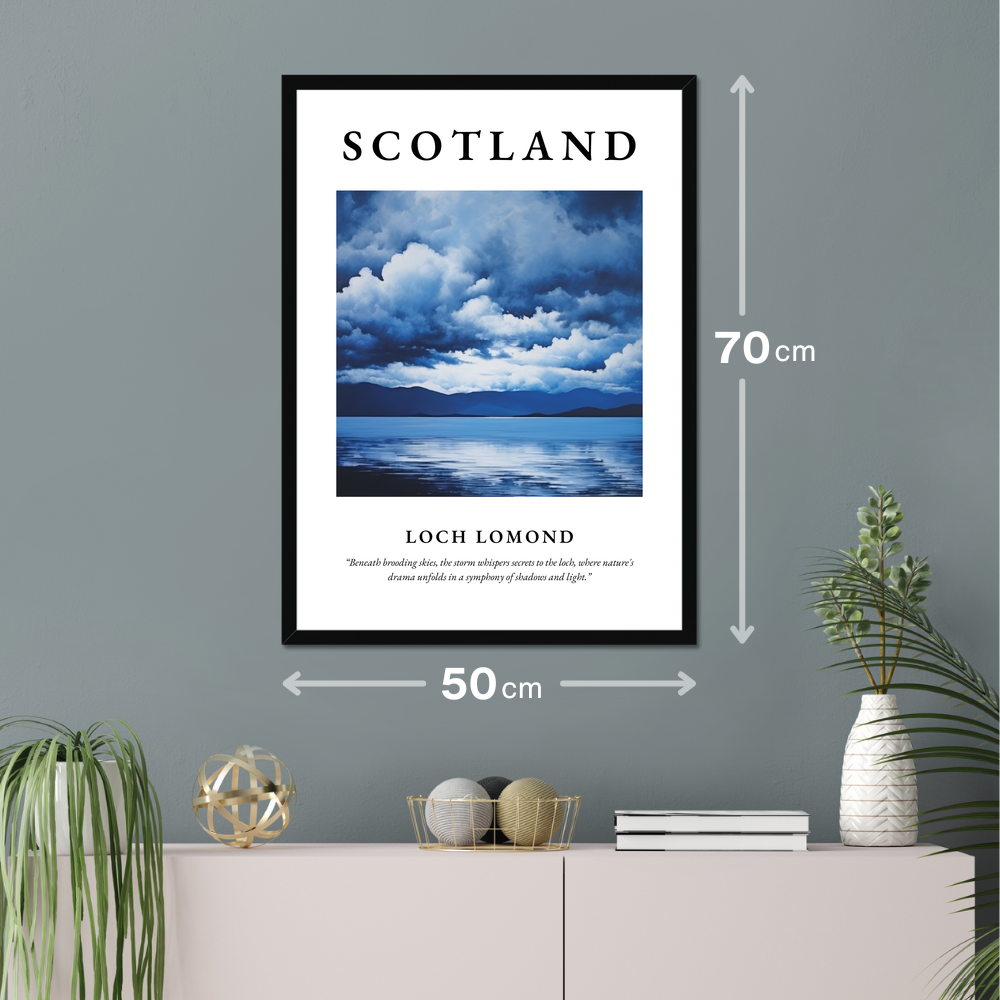 Poster of Loch Lomond hanging on a wall