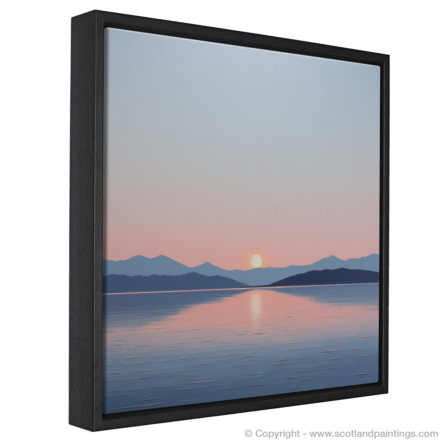 Painting and Art Print of Dusk on Loch Lomond entitled "Twilight Serenity on Loch Lomond".