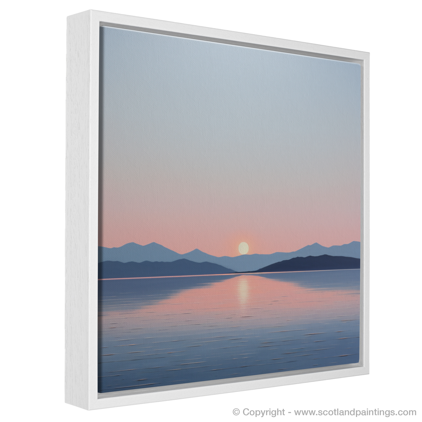 Painting and Art Print of Dusk on Loch Lomond entitled "Twilight Serenity on Loch Lomond".