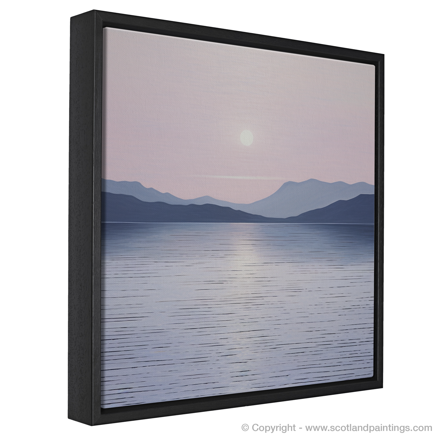 Painting and Art Print of Dusk on Loch Lomond entitled "Dusk Serenity on Loch Lomond".