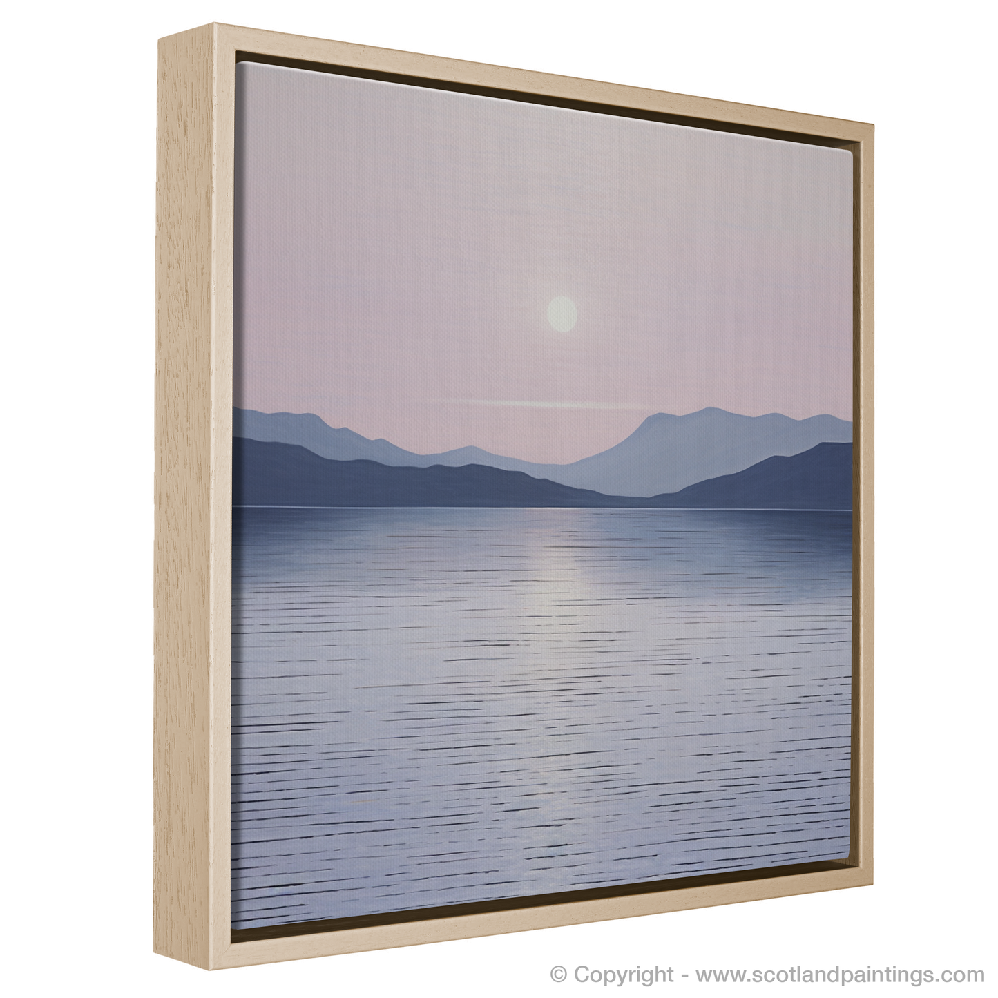 Painting and Art Print of Dusk on Loch Lomond entitled "Dusk Serenity on Loch Lomond".