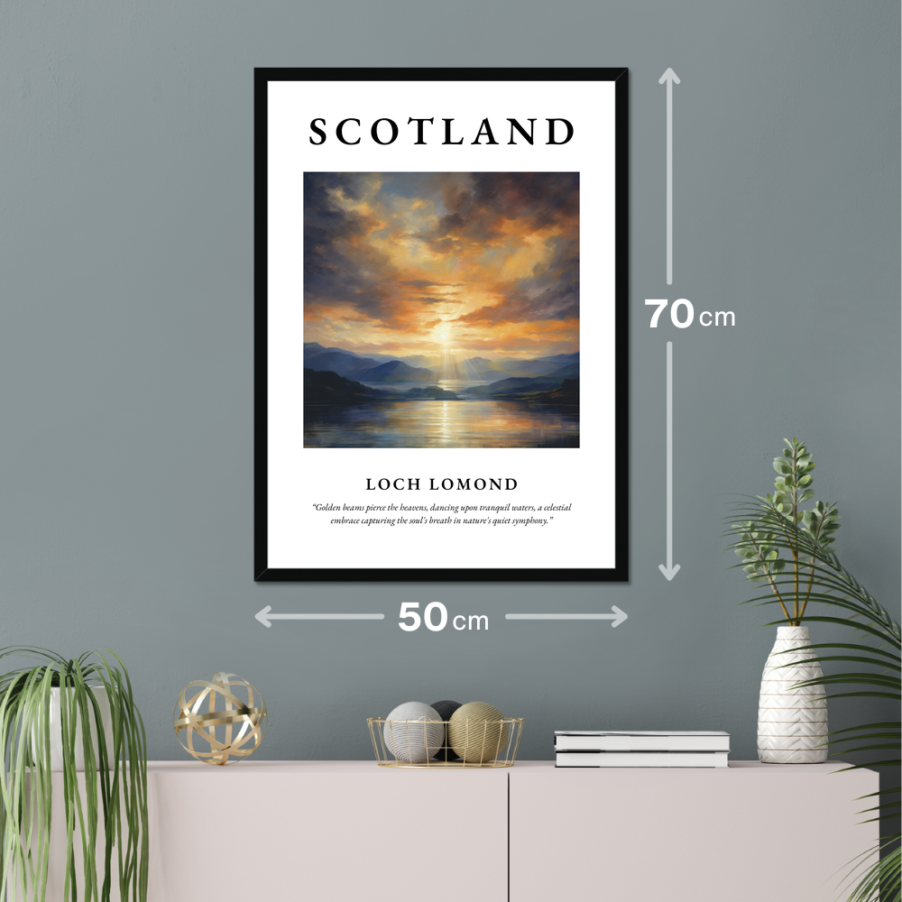 Poster of Loch Lomond hanging on a wall