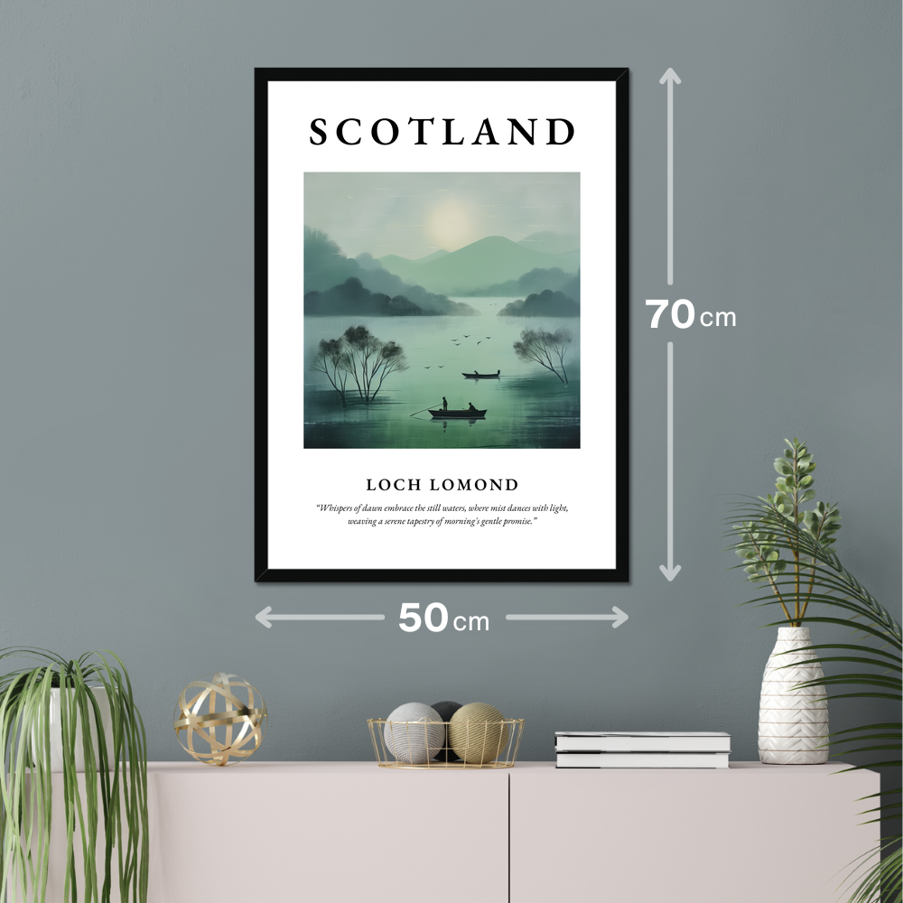 Poster of Loch Lomond hanging on a wall