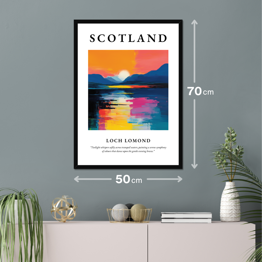 Poster of Loch Lomond hanging on a wall