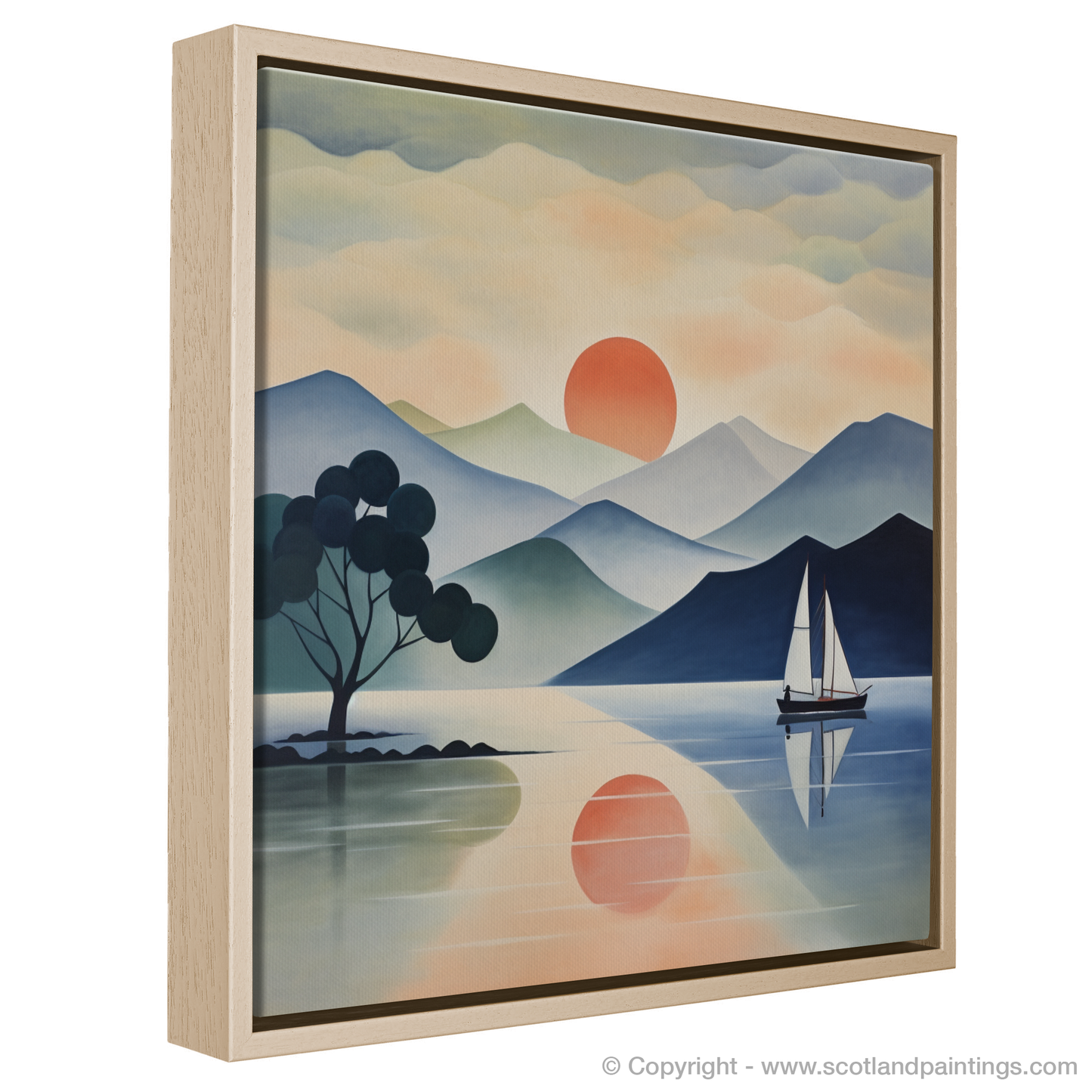 Painting and Art Print of Misty morning on Loch Lomond entitled "Misty Morning Magic on Loch Lomond".