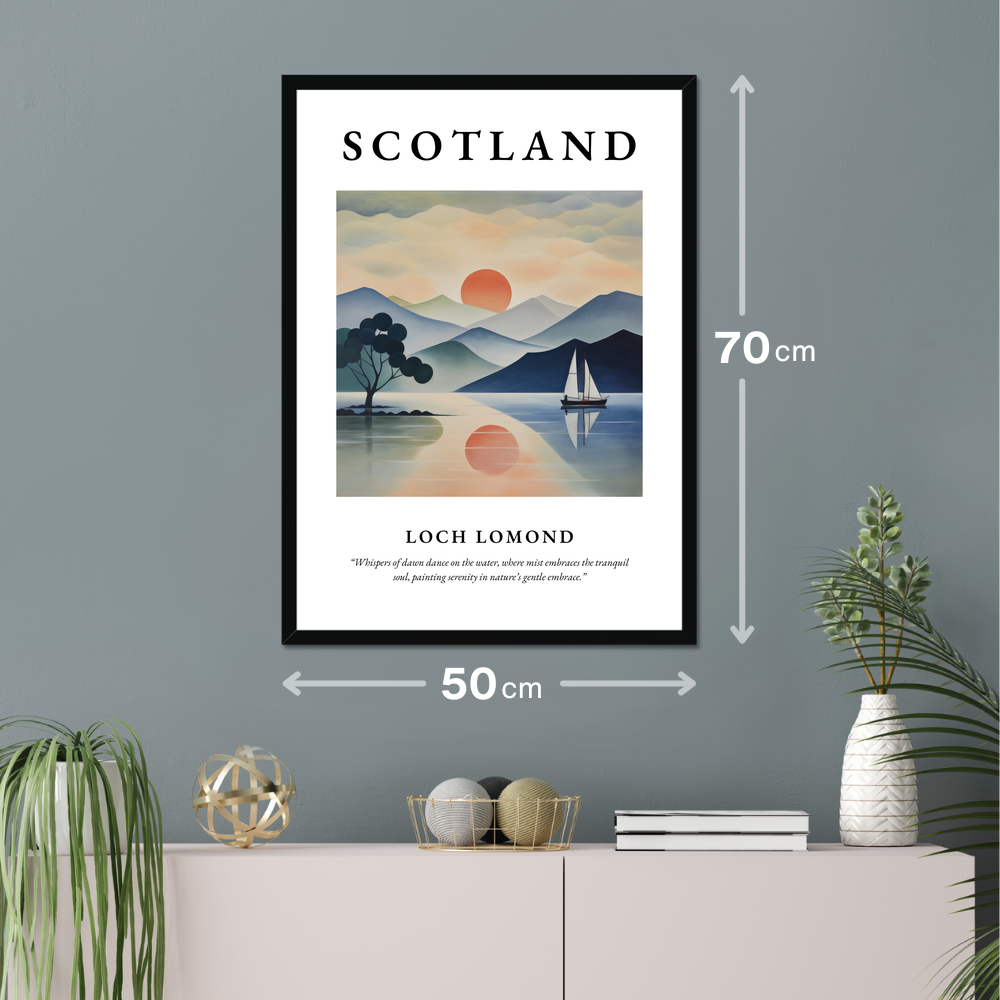 Poster of Loch Lomond hanging on a wall