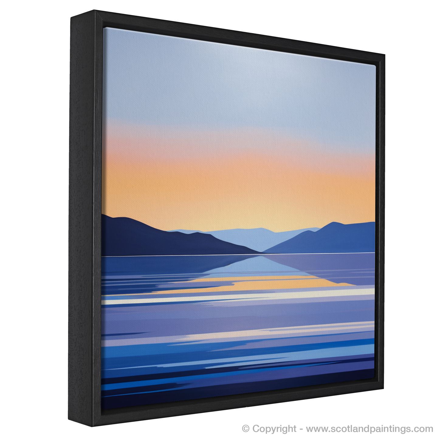 Painting and Art Print of Dusk on Loch Lomond entitled "Dusk Serenity on Loch Lomond".