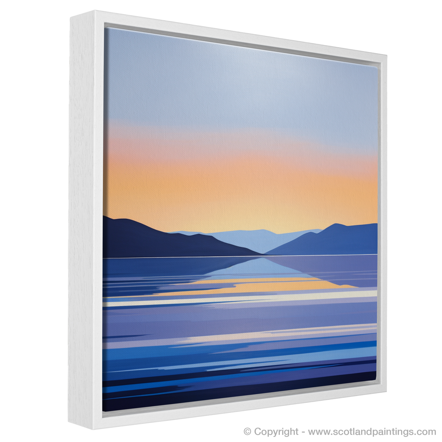 Painting and Art Print of Dusk on Loch Lomond entitled "Dusk Serenity on Loch Lomond".