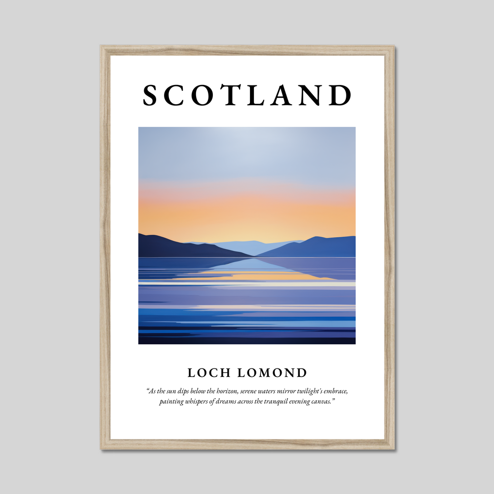 Poster in a natural frame with the word Scotland