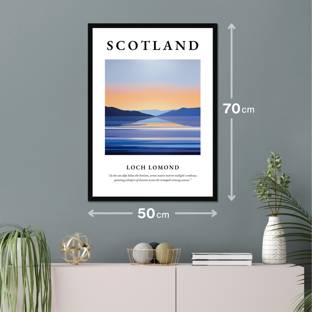 Poster of Loch Lomond hanging on a wall