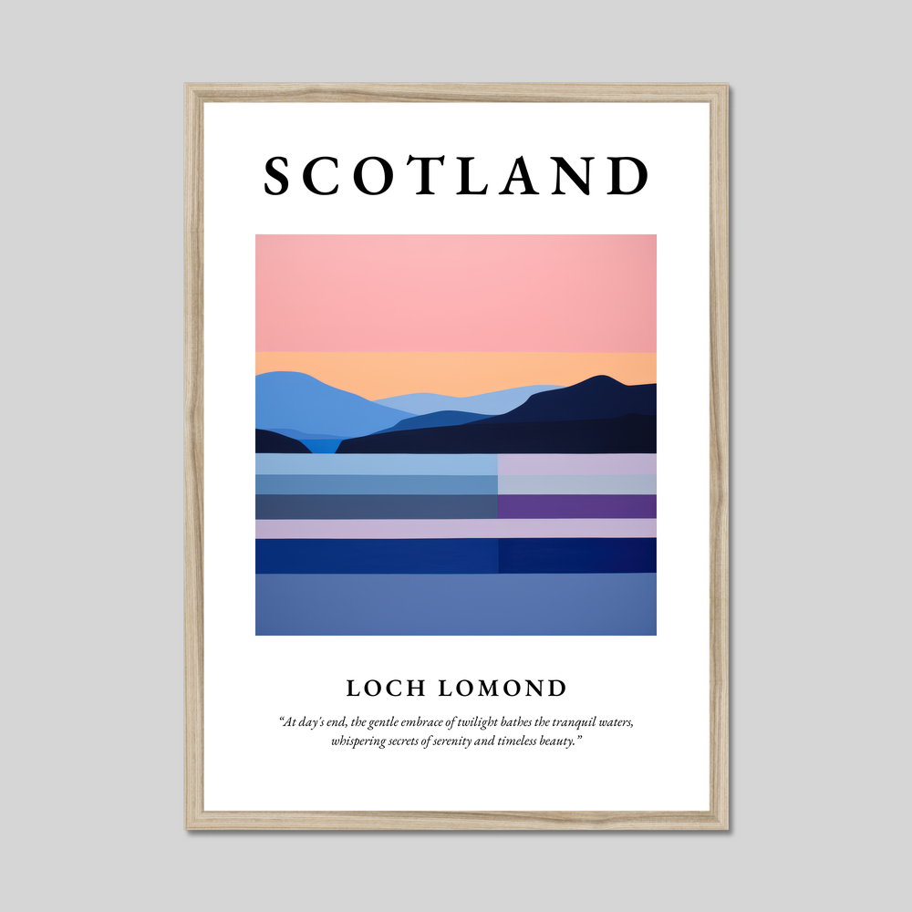 Poster in a natural frame with the word Scotland