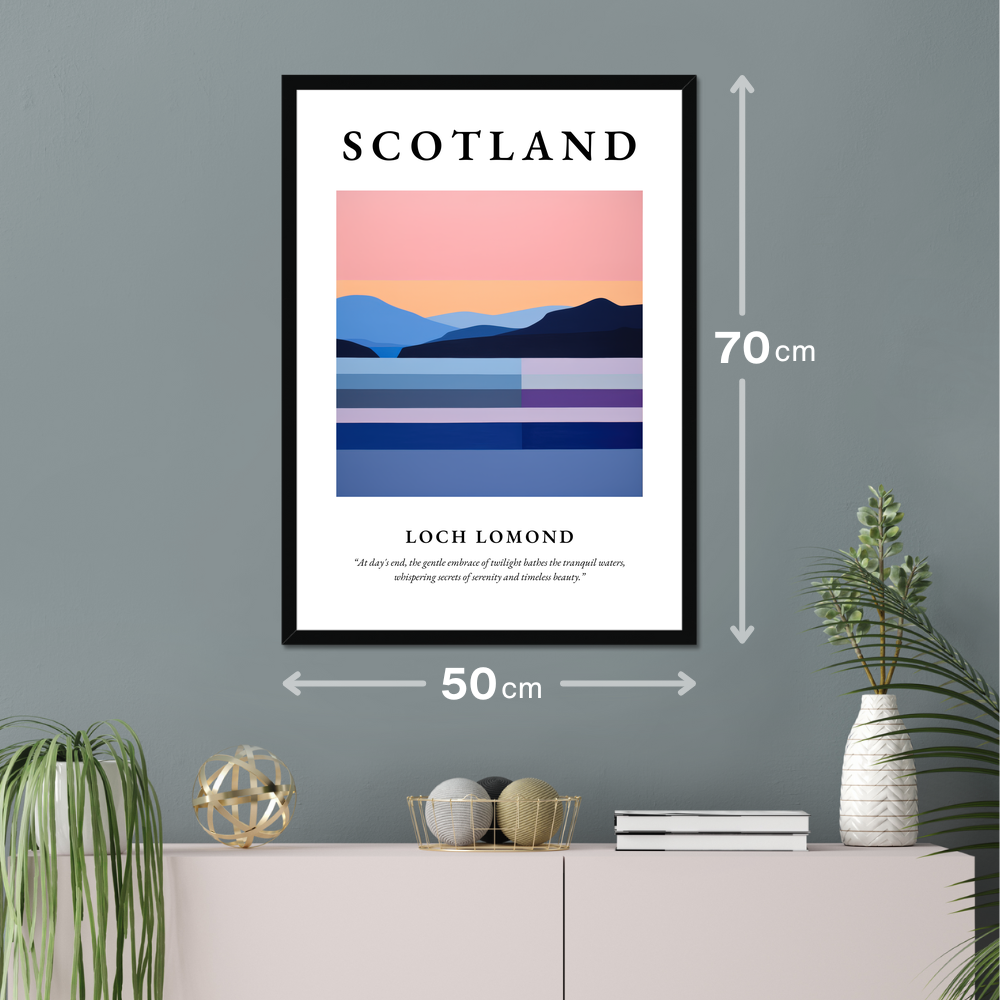 Poster of Loch Lomond hanging on a wall