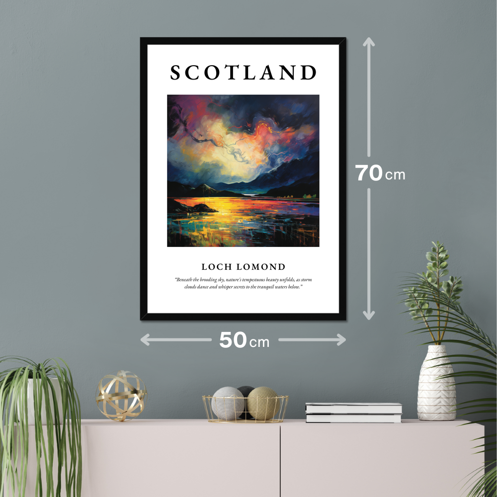 Poster of Loch Lomond hanging on a wall