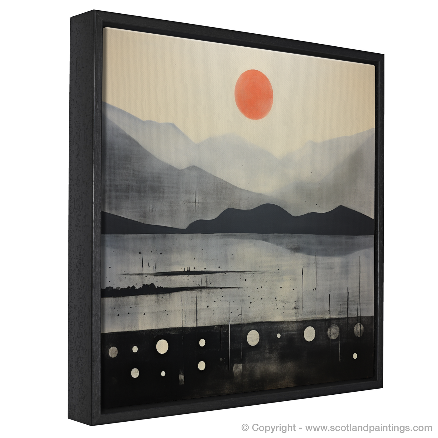 Painting and Art Print of Misty morning on Loch Lomond. Misty Morning Majesty on Loch Lomond.