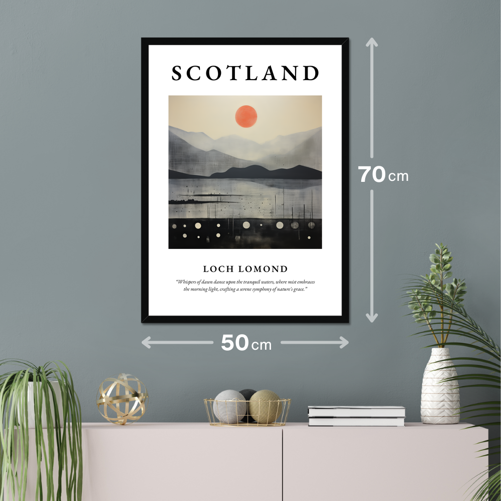 Poster of Loch Lomond hanging on a wall