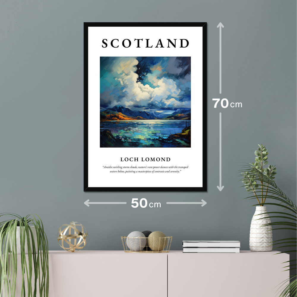 Poster of Loch Lomond hanging on a wall