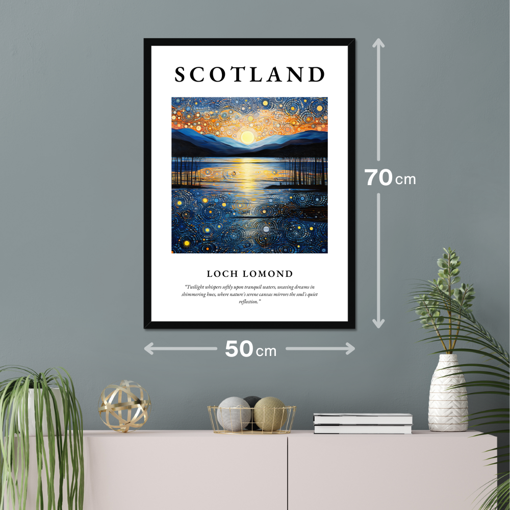 Poster of Loch Lomond hanging on a wall