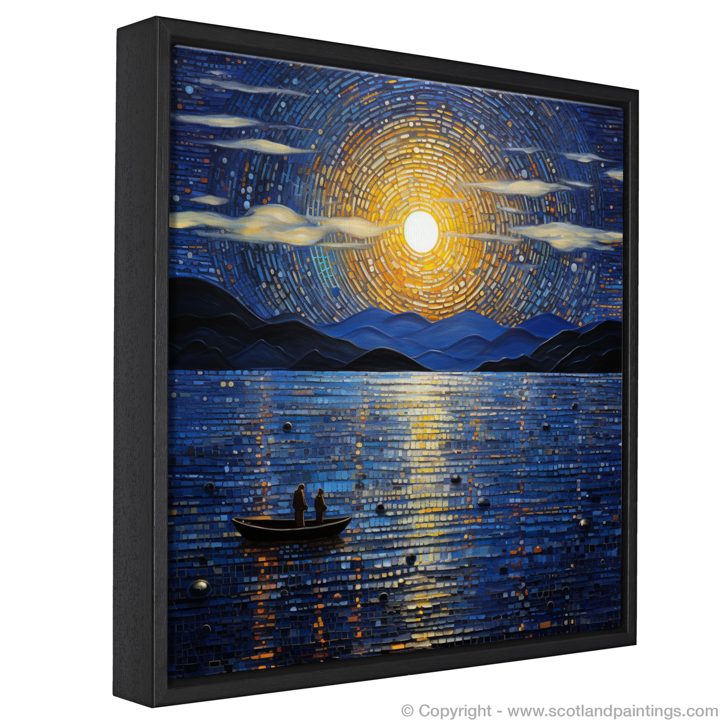 Painting and Art Print of Twilight reflections on Loch Lomond entitled "Twilight Serenade on Loch Lomond".
