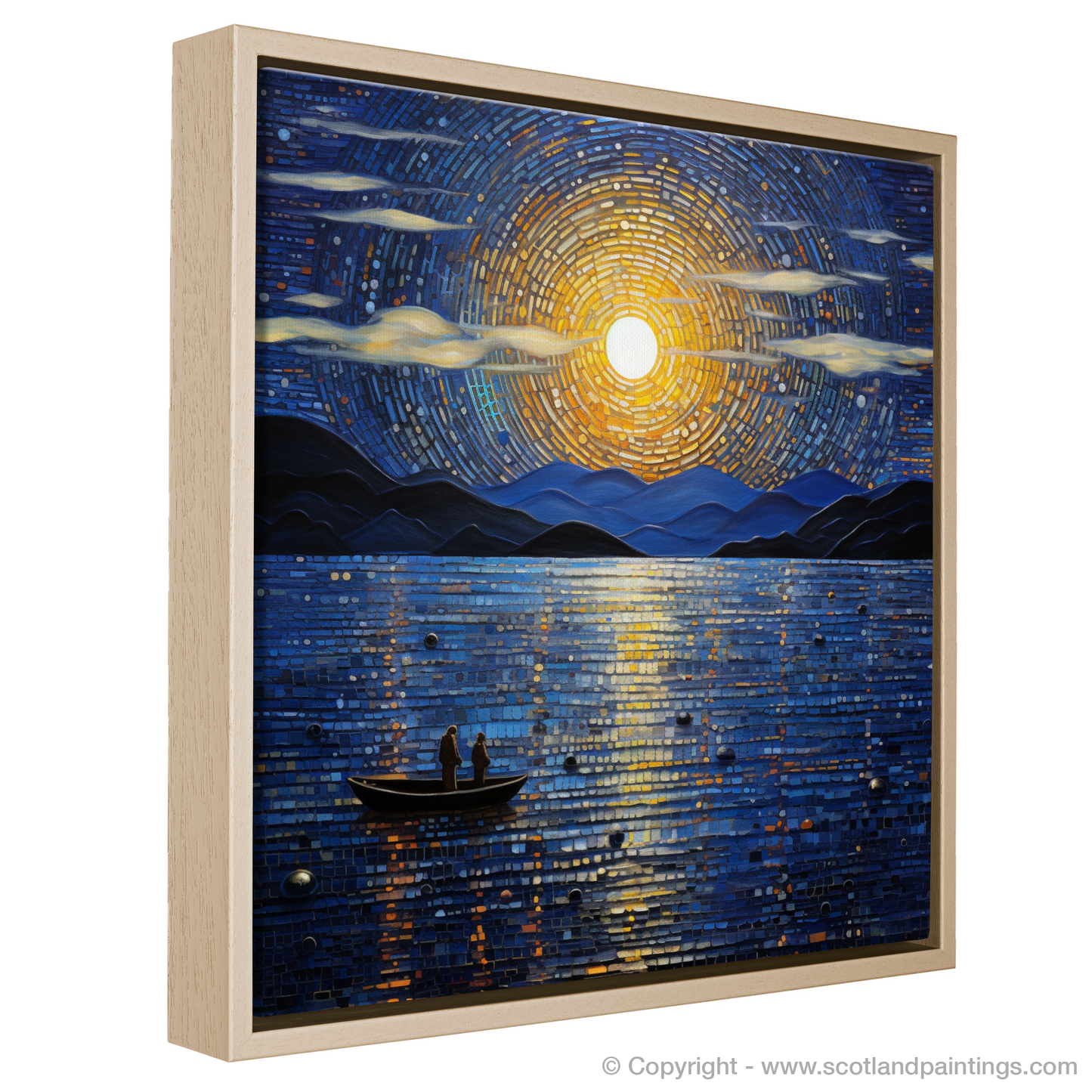 Painting and Art Print of Twilight reflections on Loch Lomond entitled "Twilight Serenade on Loch Lomond".