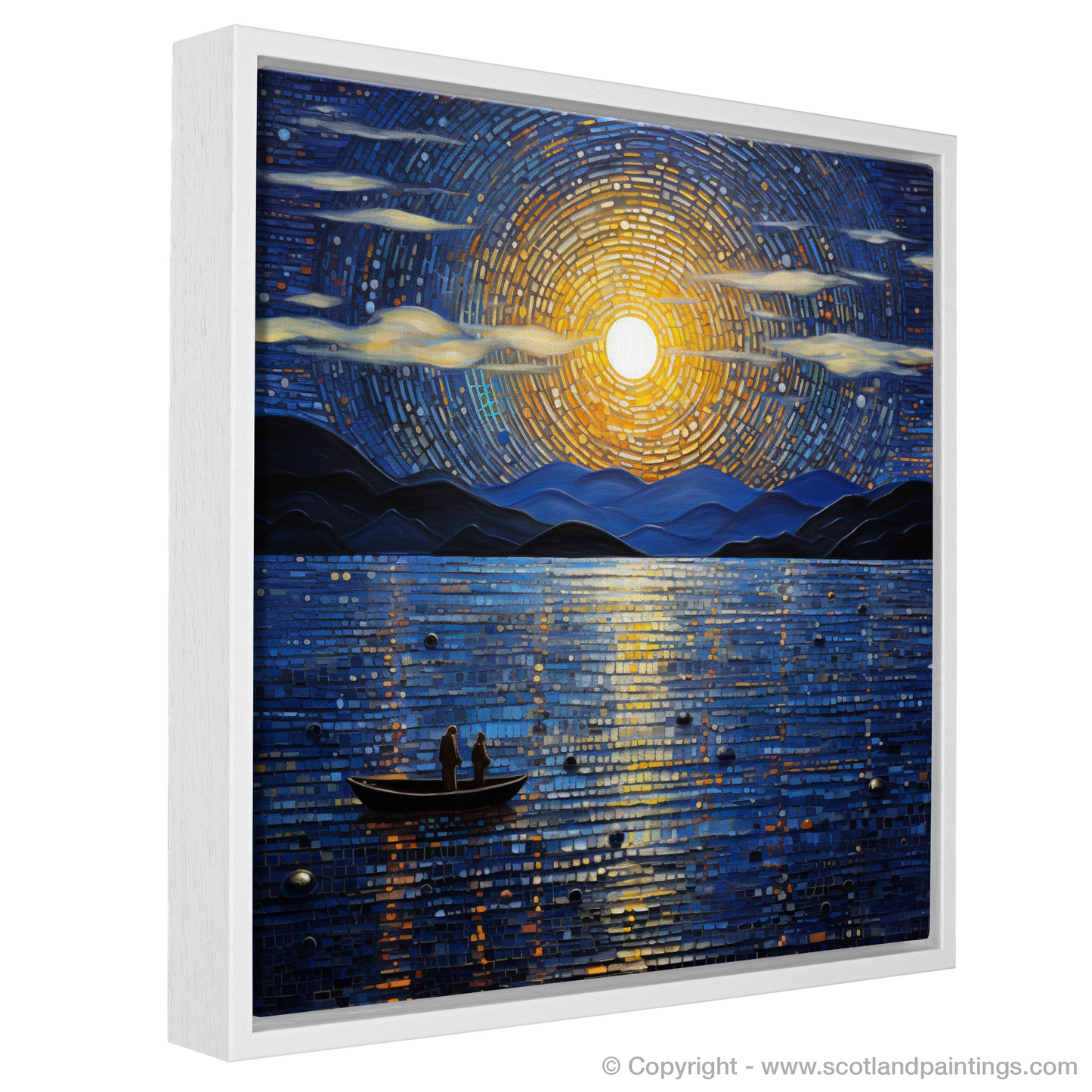 Painting and Art Print of Twilight reflections on Loch Lomond entitled "Twilight Serenade on Loch Lomond".