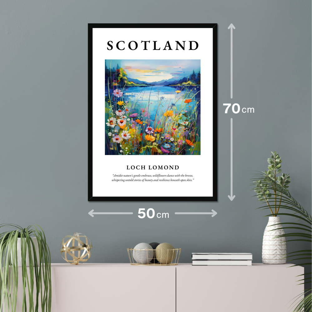 Poster of Loch Lomond hanging on a wall