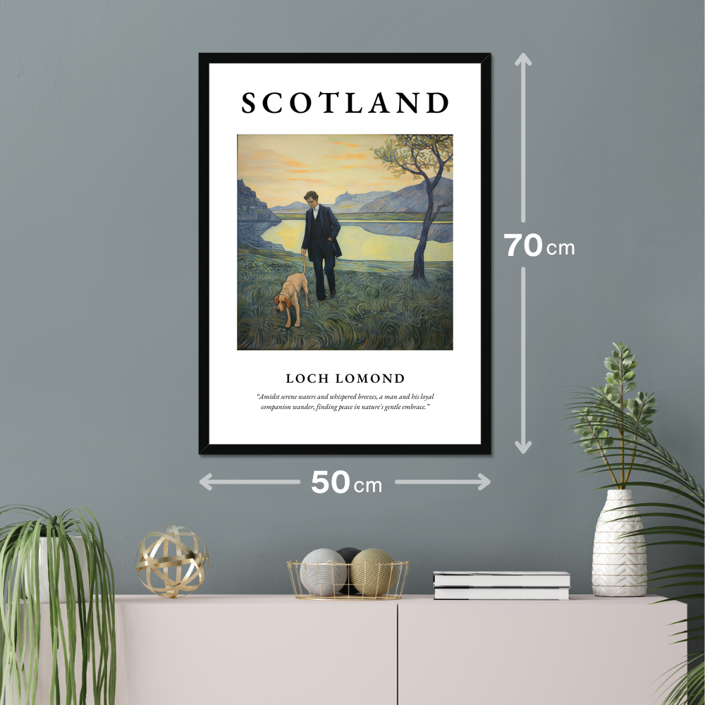 Poster of Loch Lomond hanging on a wall