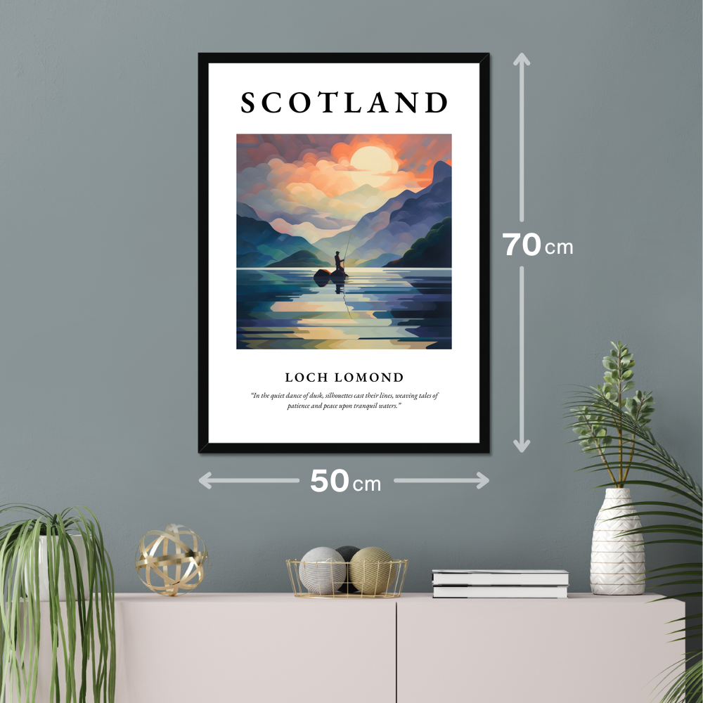 Poster of Loch Lomond hanging on a wall