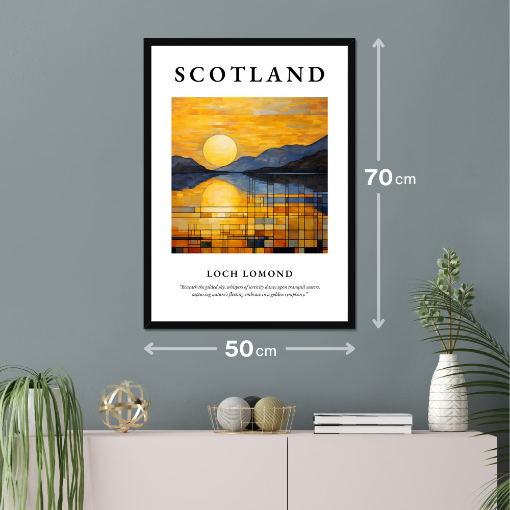 Poster of Loch Lomond hanging on a wall