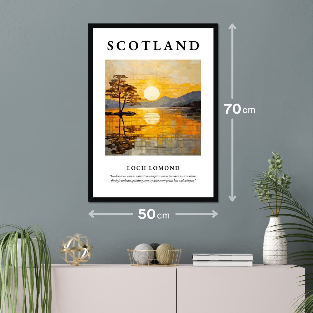 Poster of Loch Lomond hanging on a wall