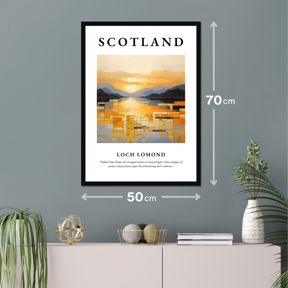 Poster of Loch Lomond hanging on a wall