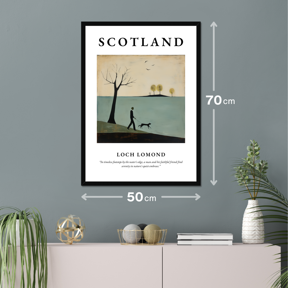 Poster of Loch Lomond hanging on a wall