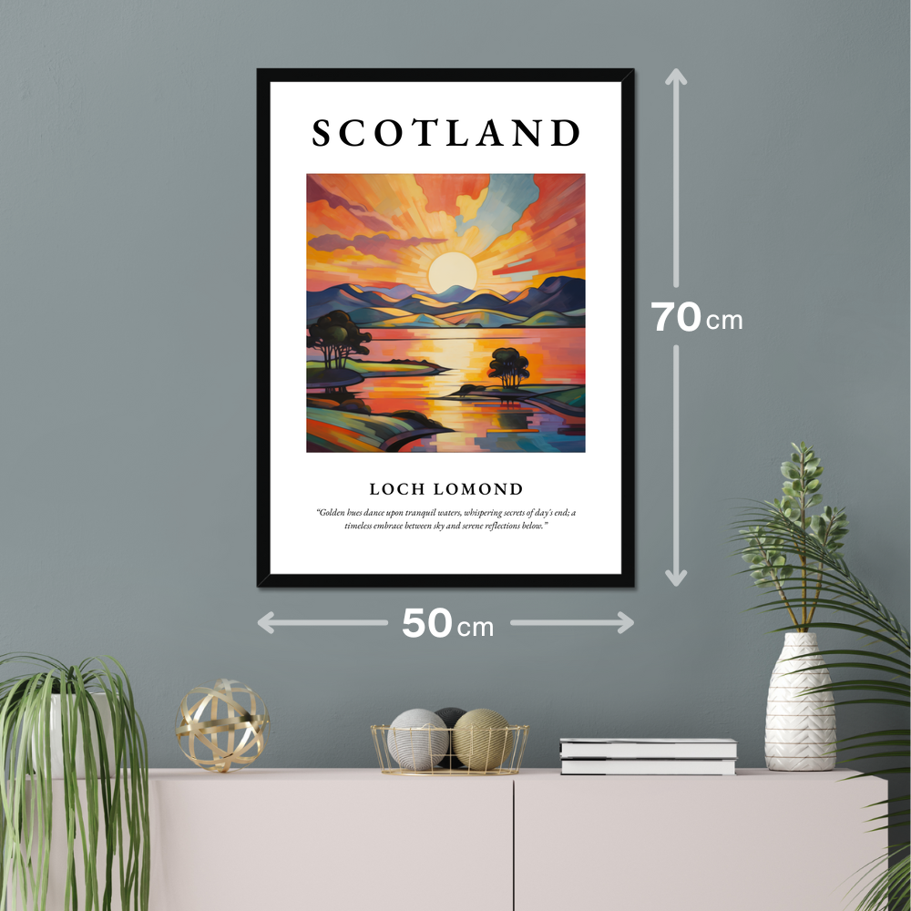 Poster of Loch Lomond hanging on a wall