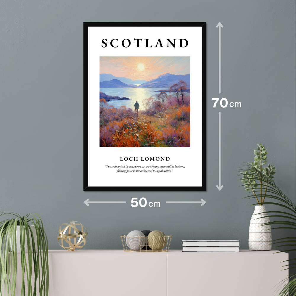 Poster of Loch Lomond hanging on a wall