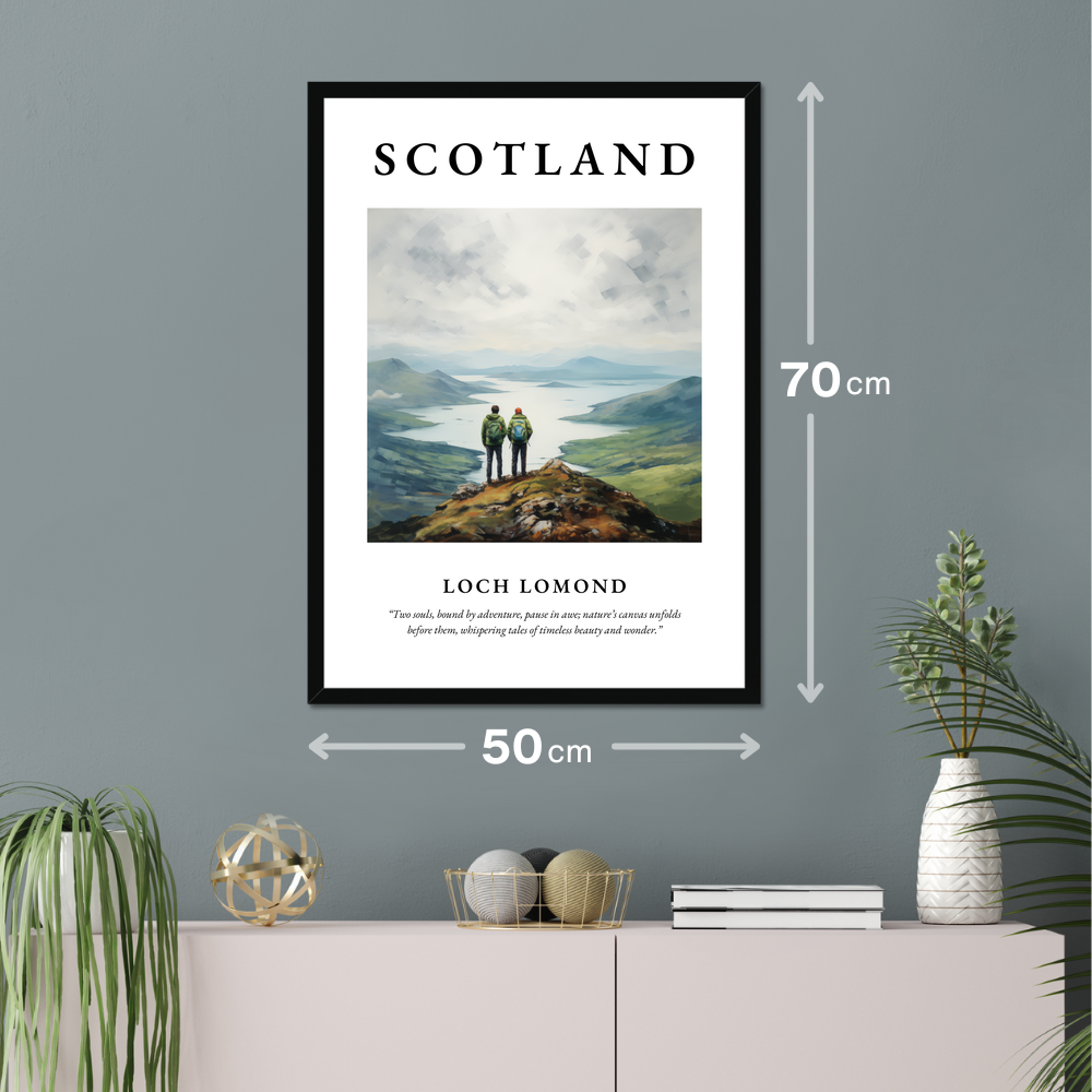 Poster of Loch Lomond hanging on a wall