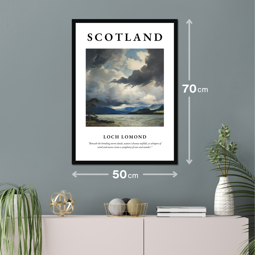 Poster of Loch Lomond hanging on a wall