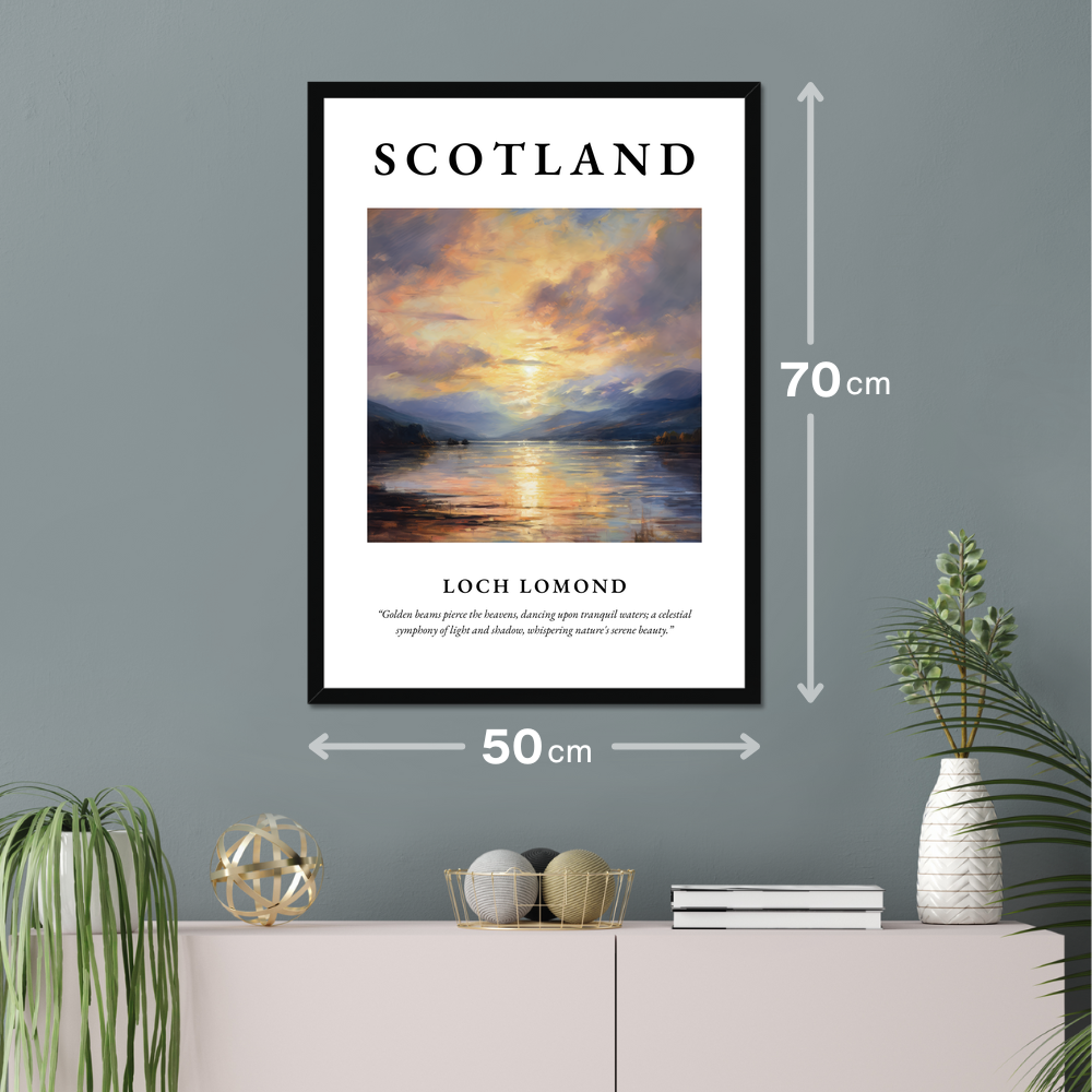 Poster of Loch Lomond hanging on a wall