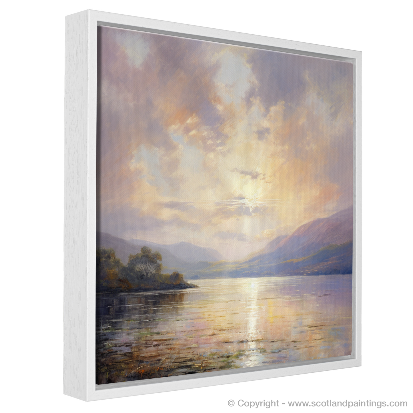 Painting and Art Print of Crepuscular rays above Loch Lomond entitled "Crepuscular Majesty over Loch Lomond".