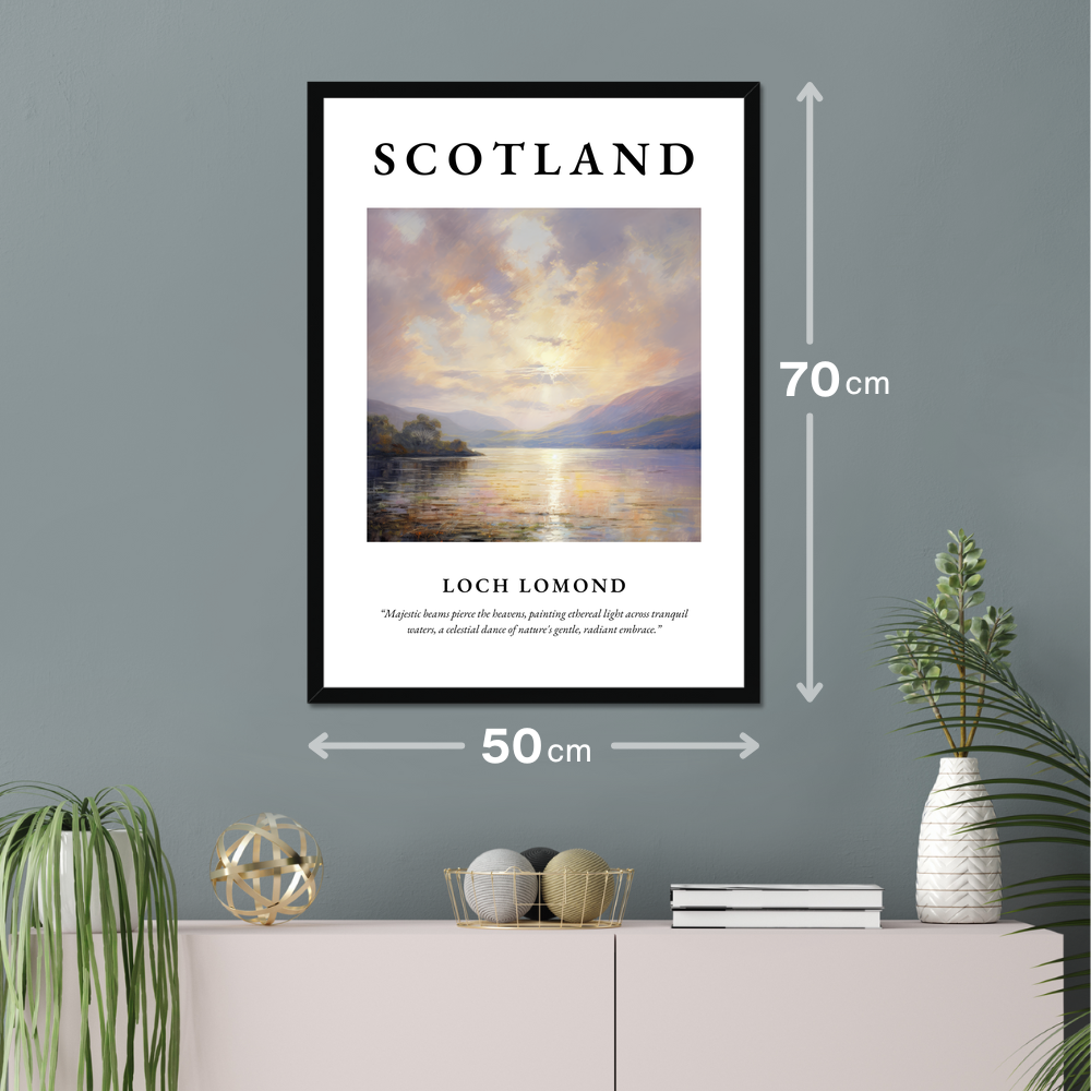 Poster of Loch Lomond hanging on a wall